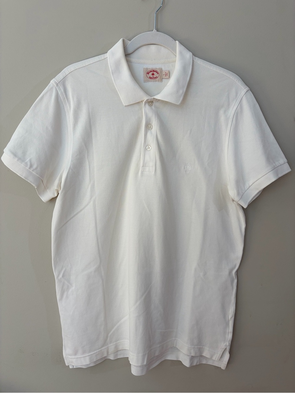 Brooks Brothers White Polo Shirt - Short Sleeve Cotton